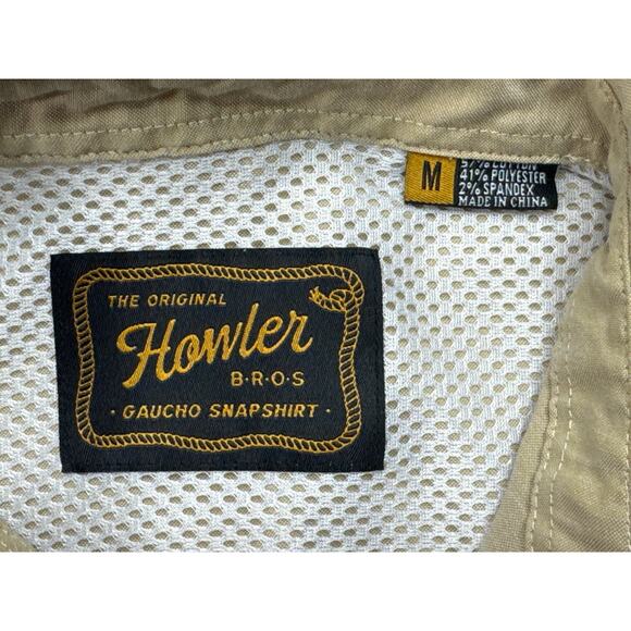 Howler Bros Gaucho Frigates Bird Men's Pearl Snap Tan Shirt - Size M - Picture 4 of 4
